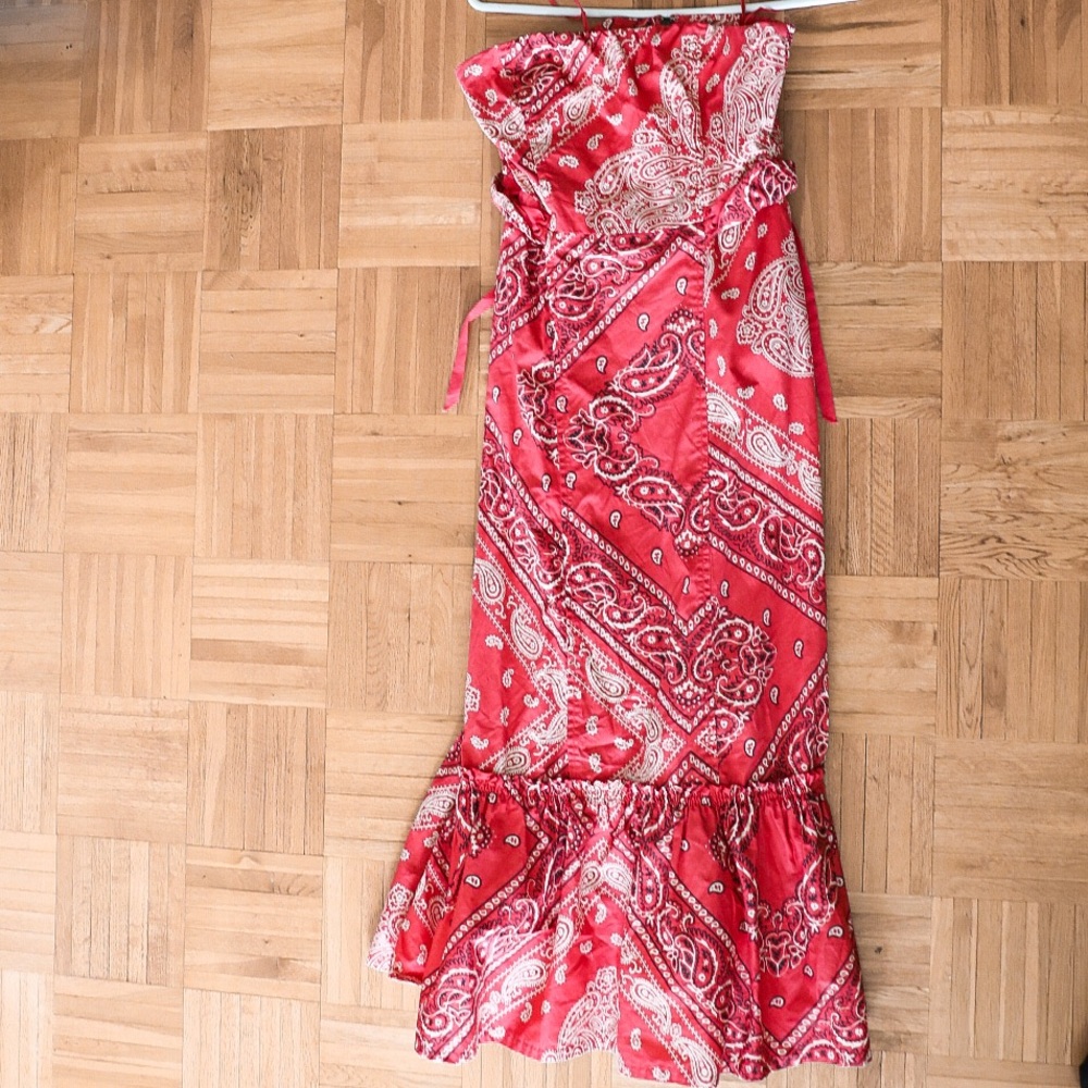 Orange maxi dress anthropologie